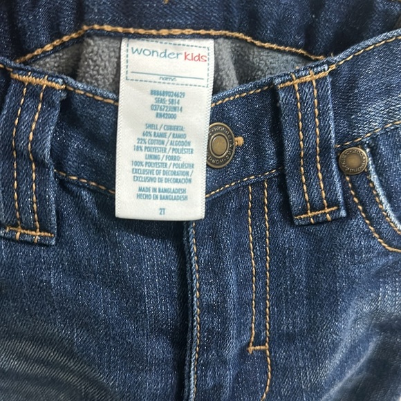 Wonder Kids Fleeced Lined Jeans Size 2T - Picture 3 of 4